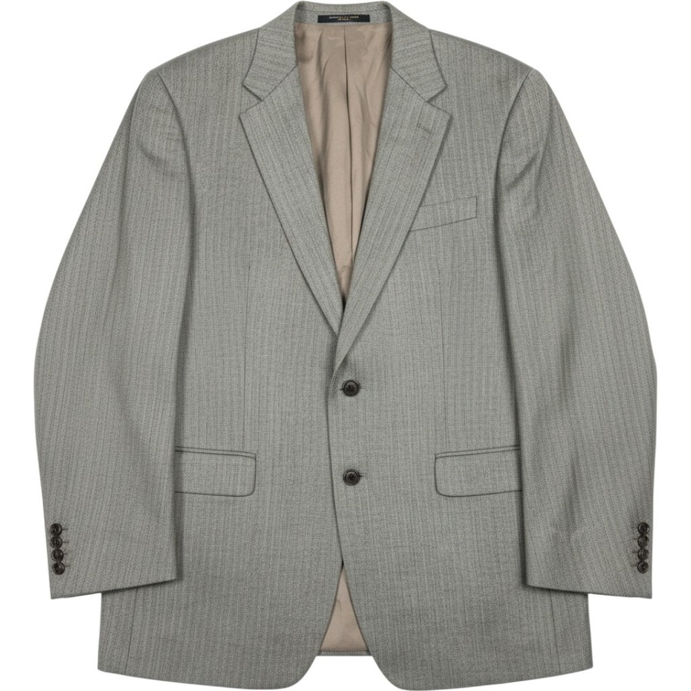 Lauren Ralph Lauren Blazer Men 42L Grey Silk Wool‎ Herringbone Sport Coat